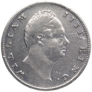 Silver One Rupee Coin of King William IIII of Calcutta Mint of 1835.