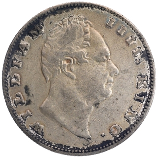 Silver One Rupee Coin of King William IIII of Bombay Mint of 1835.