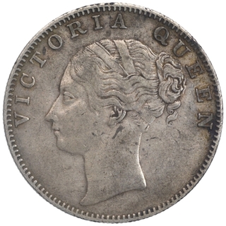 Silver One Rupee Coin of Victoria Queen of Calcutta Mint of 1840.