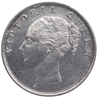 Silver One Rupee Coin of Victoria Queen of Bombay Mint of 1840.