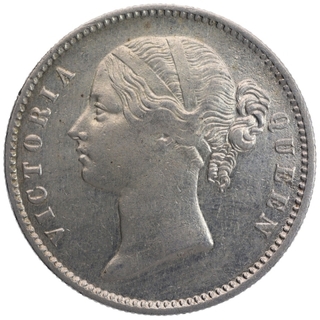 Silver One Rupee Coin of Victoria Queen of Calcutta Mint of 1840.