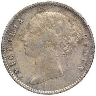 Silver One Rupee Coin of Victoria Queen of Calcutta Mint of 1840.