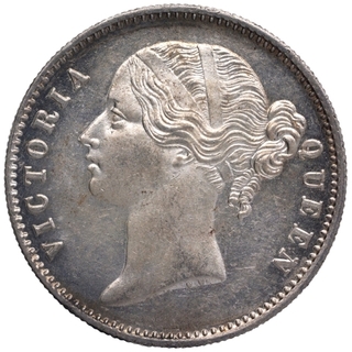 Silver One Rupee Coin of Victoria Queen of Calcutta Mint of 1840.