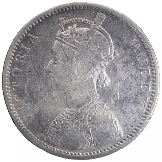 Silver One Rupee Coin of Victoria Queen of Bombay Mint of 1875.