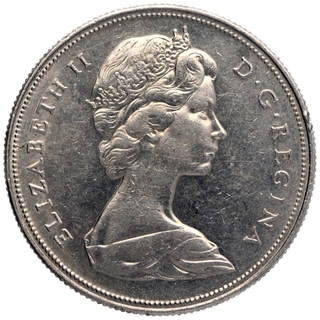 Copper Nickel One Dollar Coin of Elizabeth II of Canada.