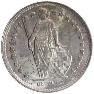 Silver Half Francs Coin of Swizerland.