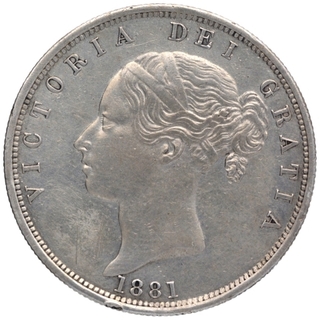 Silver Half Crown Coin of Queen  Victoria of United Kingdom.