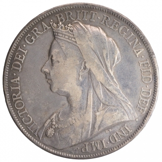 Silver One Crown Coin of Queen Victoria of Great Britain of United Kingdom