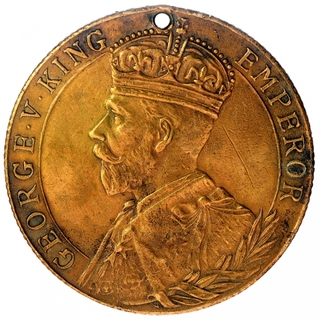 Brass Medal of King George V of British India  of 1919.