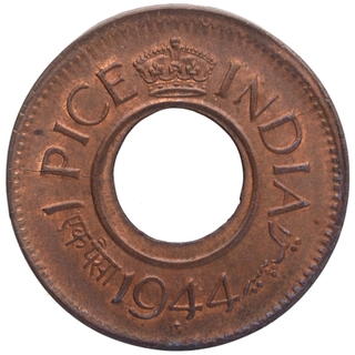 Error Bronze One Pice Coin of King George VI of Bombay Mint of 1944.