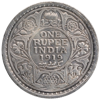 Error One Rupee Coin of King George V of Calcutta Mint of 1919.