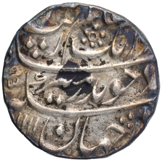 Silver One Rupee Coin of Aurangzeb Alamgir of Akbarabad Mustaqir ul khilafa Mint.