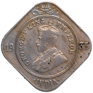 Copper Nickel Two Annas Coin of King George V of Bombay Mint of 1935.