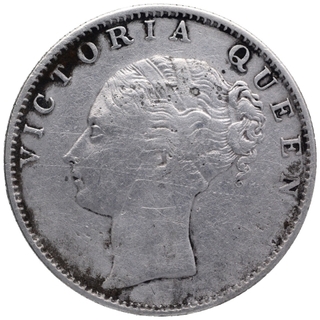 Silver One Rupee Coin of Victoria Queen of Bombay Mint of 1840.