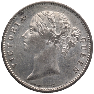 Silver One Rupee Coin of Victoria Queen of Calcutta Mint of 1840.