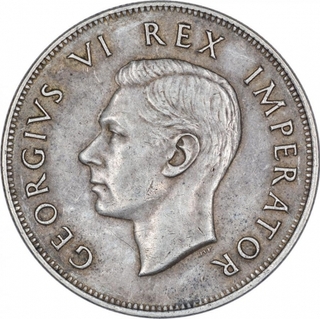 Silver Two and Half Shillings Coin of George VI of South Africa.