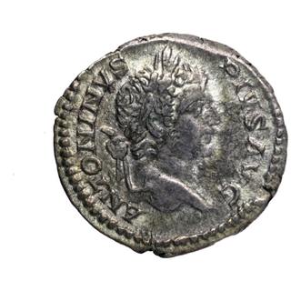 Silver Denarius Coin of Caracalla of Roman Empire.