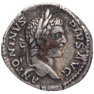 Silver Denarius Coin of Caracalla of Roman Empire.