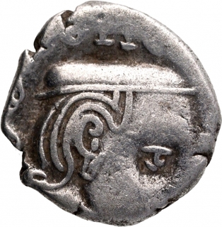 Silver Drachma Coin of Rudrasena II of Western Kshatrapas.