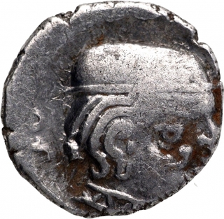 Silver Drachma Coin of Bhatradaman of Western Kshatrapas.