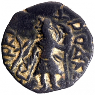 Copper Drachma coin of Kanishka I of Kushan Dynasty.