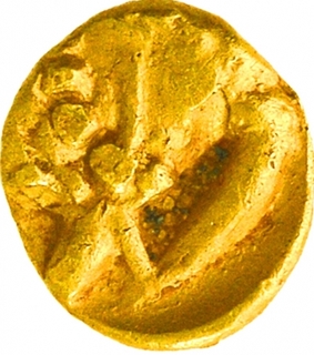 Gold One Quarter Fanam Coin of Western Ganga Dynasty.