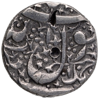 Silver One Rupee Coin of Jahangir of Ahmadnagar Mint.