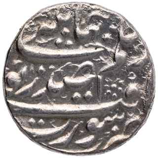 Silver One Rupee Coin of Noorjahan of Surat Mint.