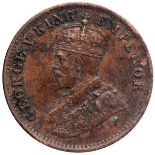 Copper One Quarter Anna Coin of King George V of Calcutta Mint of 1918.