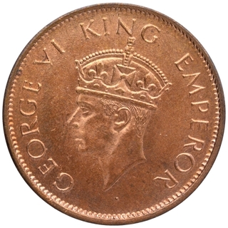 Bronze One Quarter Anna Coin of King Goerge VI Bombay Mint of 1940.