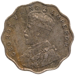 Copper Nickel One Anna Coin of King George V of Bombay Mint of 1917.