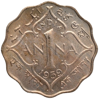 Copper Nickel One Anna Coin of King George VI of Bombay Mint of 1939.