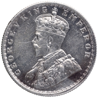 Silver Half Rupee Coin of King George V of Bombay Mint of 1919.