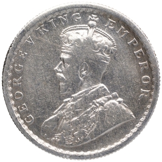 Silver Half Rupee Coin of King George V of Calcutta Mint of 1923.