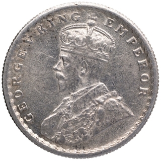 Silver Half Rupee Coin of King George V of Calcutta Mint of 1924.