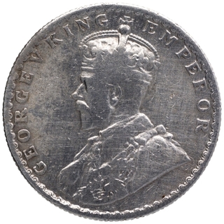 Silver Half Rupee Coin of King George V of Bombay Mint of 1925.