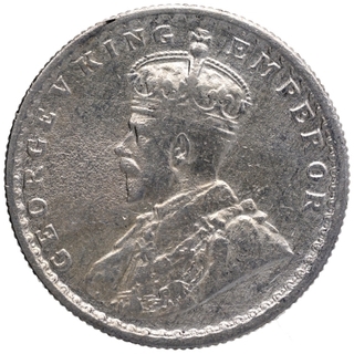 Silver Half Rupee Coin of King George V of Calcutta Mint of 1926.