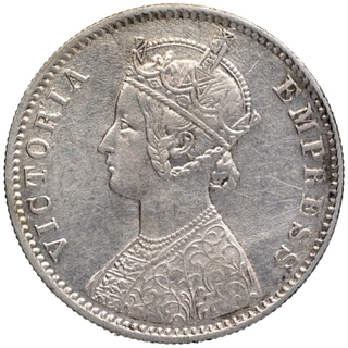 Silver One Rupee Coin of Victoria Empress of Calcutta Mint of 1901.