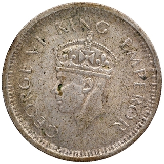 Silver One Rupee Coin of King George VI of Lahore Mint of 1944.