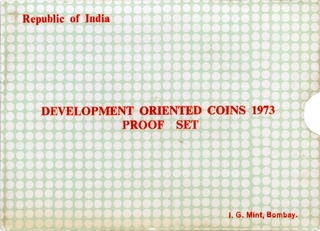 Proof Set of Grow More Food of (2 Coins) Bombay Mint of 1973.