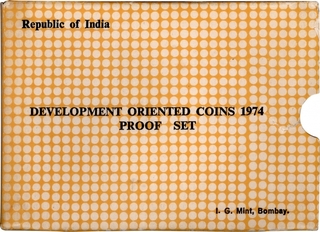 Proof Set of Planned Families:Food For All of (2 Coins) Bombay Mint of 1974.