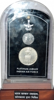 VVIP Proof Set Coin of Indian Air Force Platinum Jublee of Kolkata Mint of 2007.