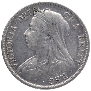 Silver Half Crown Coin of Queen Victoria of United Kingdom.