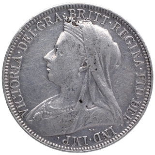 Silver Two Shillings Coin of Queen Victoria of United Kingdom.