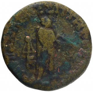 Copper Obol Coin of Apollodotus II of Indo Greeks.