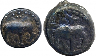 Potin Coins of Damasena of Western Kshatrapas.