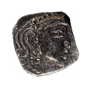 Silver Drachma Coin of Skandagupta of Gupta Dynasty of Bull type.