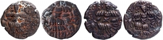 Copper Drachma Coins of Different rulers of Loharas of Kashmir.