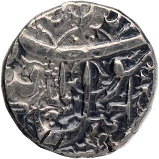 Silver One Rupee Coin of Jahangir of Ahmadnagar Mint.