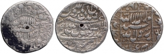 Three Different Variety Silver Rupee Coins of Shah Jahan of Akbarabad & Akbarnagar Mint.